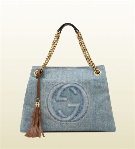 gucci womens shoulder bags|Gucci denim shoulder bag.